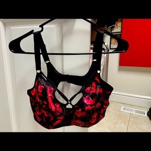 Elomi Soraya Bra 38 DD plunge dark rose color